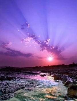 Diamond Painting purple Sunset eckig 30x40cm