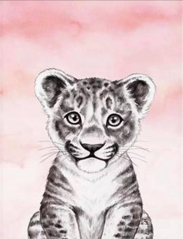 Diamond Painting pink Tiger Elefant 20x25cm eckig
